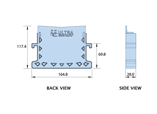 Back view and Side view of UDP130-EC.