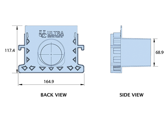 Back view and Side view of UDP130-EO.