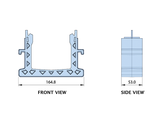 Front view and Side view of UDP130-J.