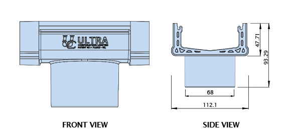 Front view and Side view of UDP45-BO.