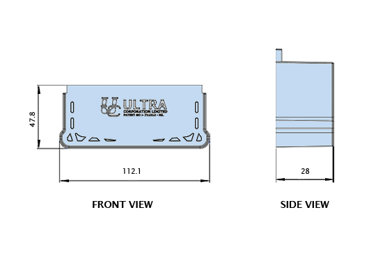 Front view and Side view of UDP45-EC.