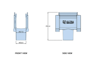 Front view and Side view of UDP75-BO.