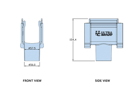 Front view and Side view of UDP75-BO.