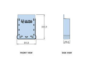 Front view and Side view of UDP75-EC.