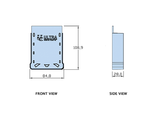 Front view and Side view of UDP75-EC.