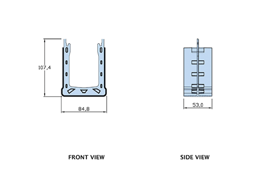 Front view and Side view of UDP75-J.