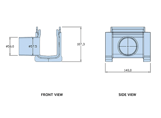 Front view and Side view of UDP75-SO.